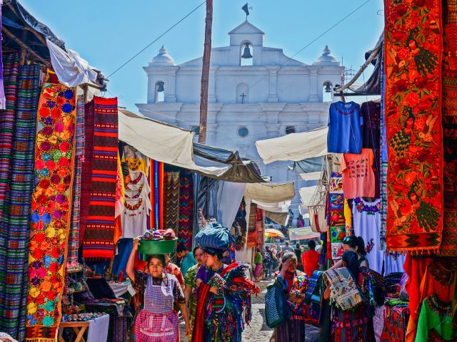 Chichicastenango, Guatemala - March 2018: Morning at Chichicastenango's market