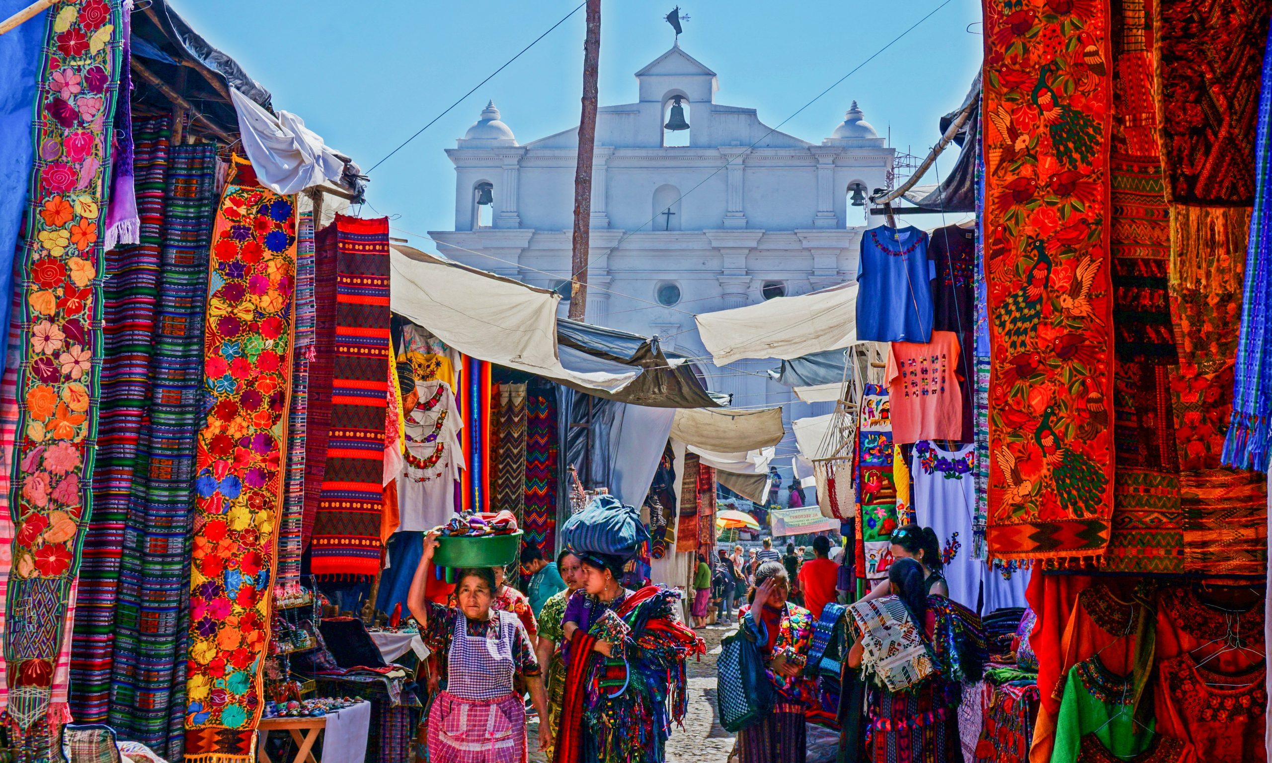 Chichicastenango, Guatemala - March 2018: Morning at Chichicastenango's market